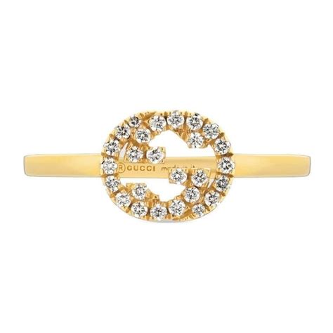 Gucci Anello in oro giallo 18kt GG con diamante 